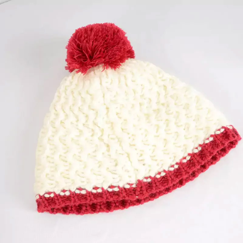 Acrylic contract color beanie with hairball