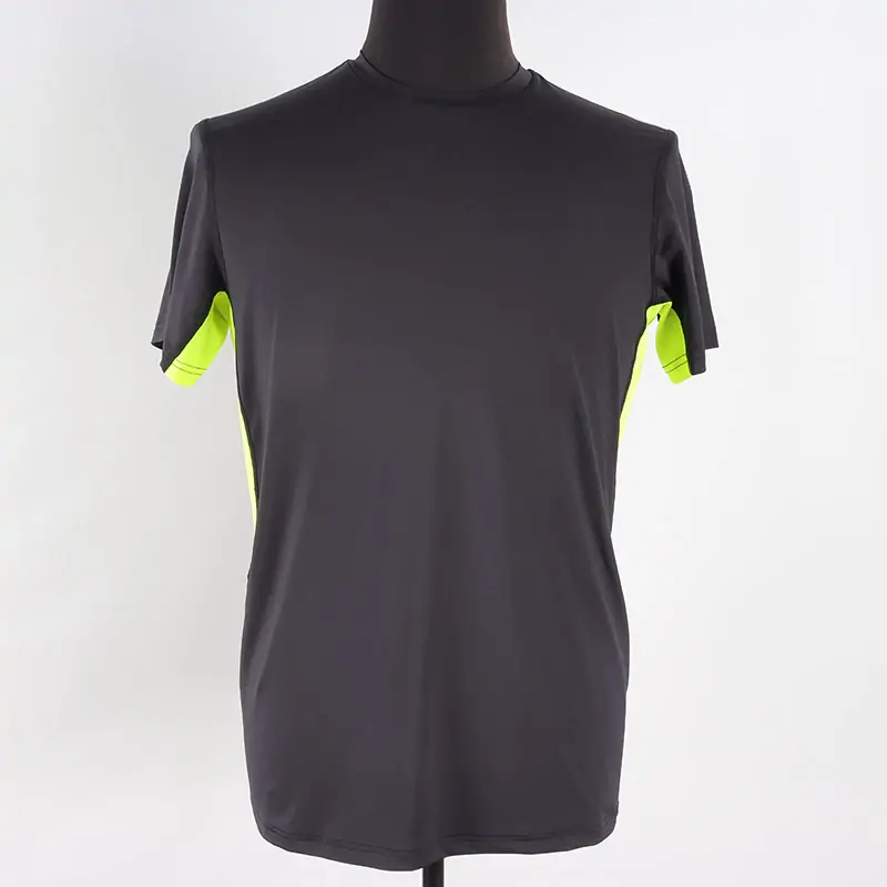 Men cut antibacterial finished coolpass polyester spandex T-shirt