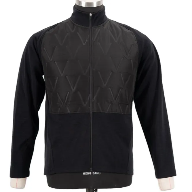 Men merino wool jacket with winbeaker panel