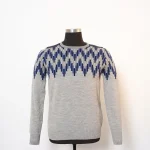 Men merino wool jacquard sweater