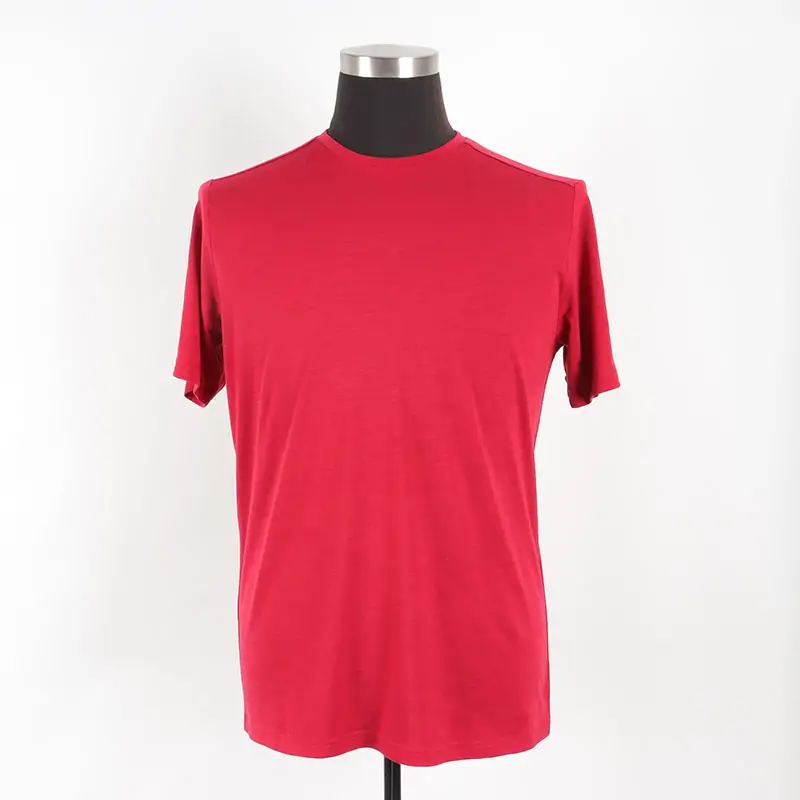Men merino wool polyester T-shirt