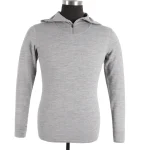 Men merino wool terry jacket with zipper