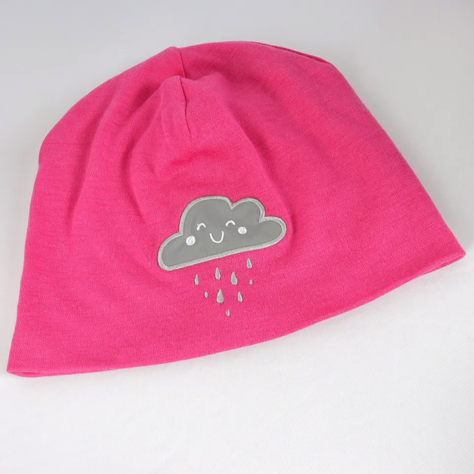 Merino wool beanie with Cartoon embroidery for kids