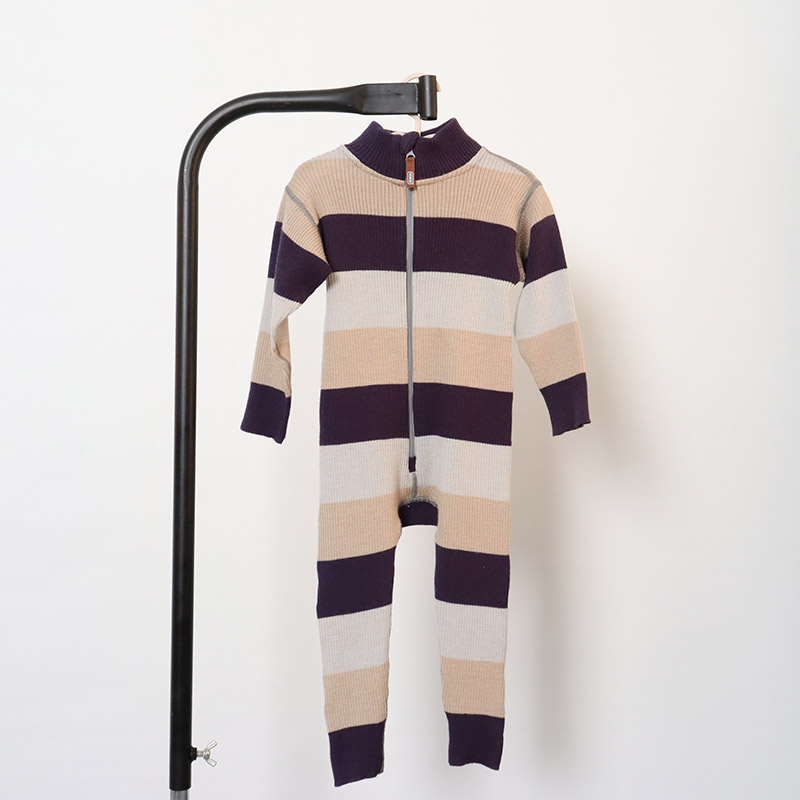 Merino wool jacquard stripe sweater pajama