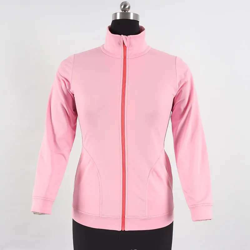 Women coolmax far infrared polyester spandex fleece jacket