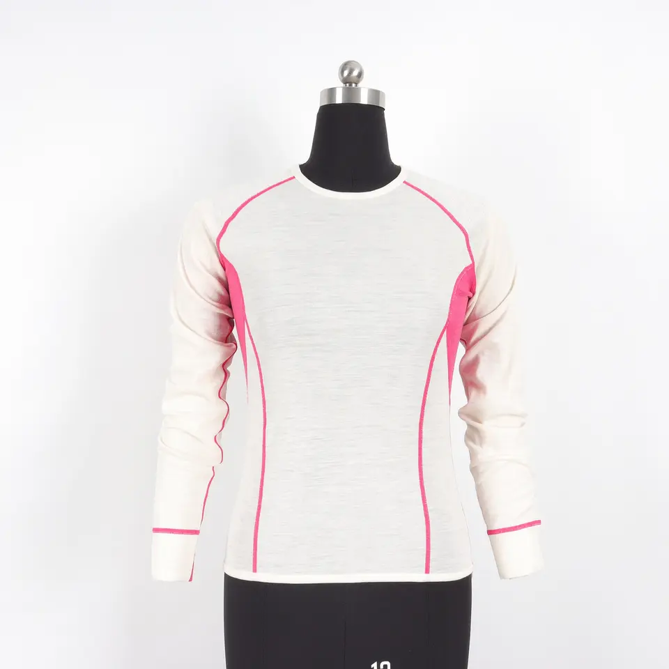 Women merino wool contrast flactlok seam underwear