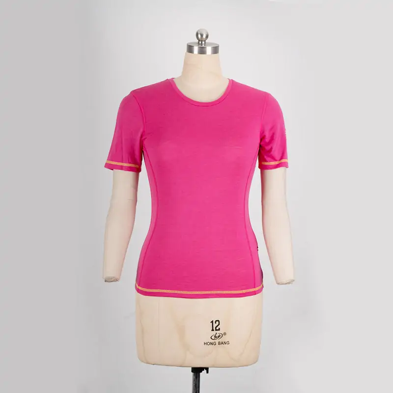 Women merino wool crew neck T-shirt