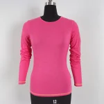 Women merino wool crew neck and long sleeve T-shirt