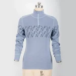 Women merino wool jacquard top