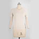 Women merino wool v-neck T-shirt
