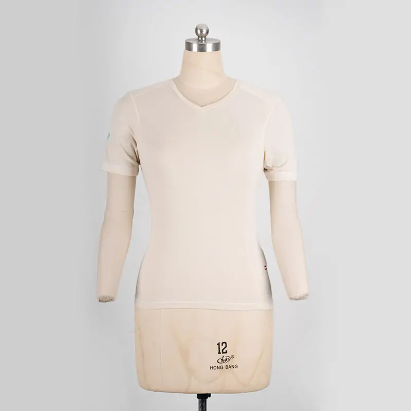 Women merino wool v-neck T-shirt