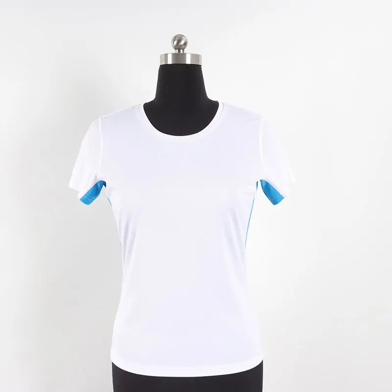 Women silverion antibacterial quick dry interlock and coolmax eyelet mesh T-shirt
