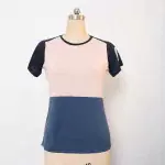 Women's polyester with contrast color and reflective tape T-shirt