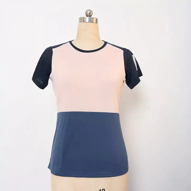 Women’s polyester with contrast color  and reflective tape T-shirt